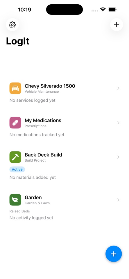 LogIt life logistics dashboard